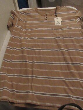 Katin Tan Stripe Shirt NWT  Travis Henley Size Large